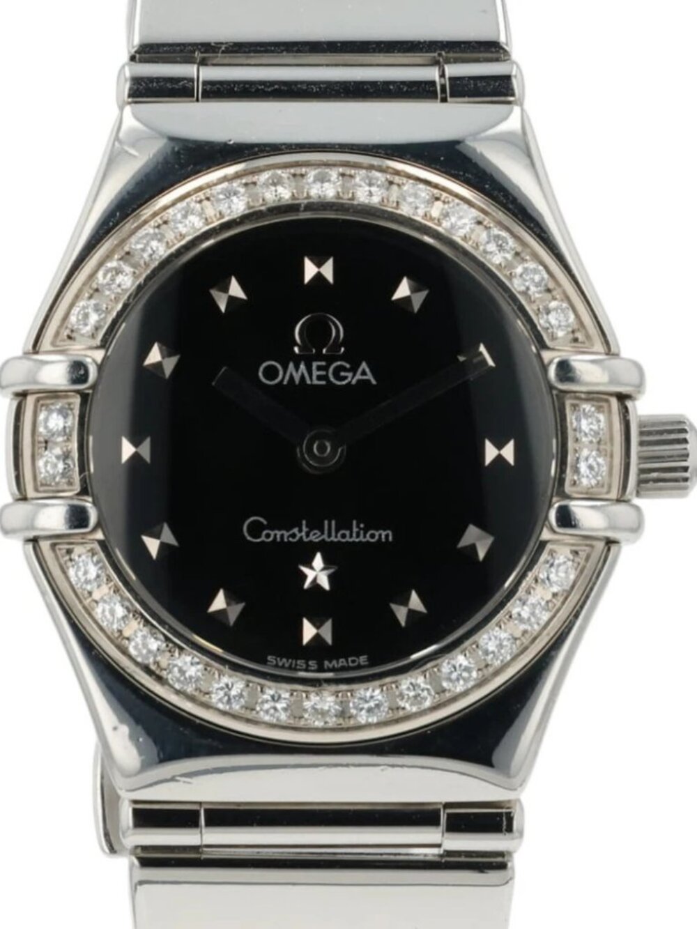 Omega Constellation Black Dial Steel 22.5mm Quartz Women's Watch